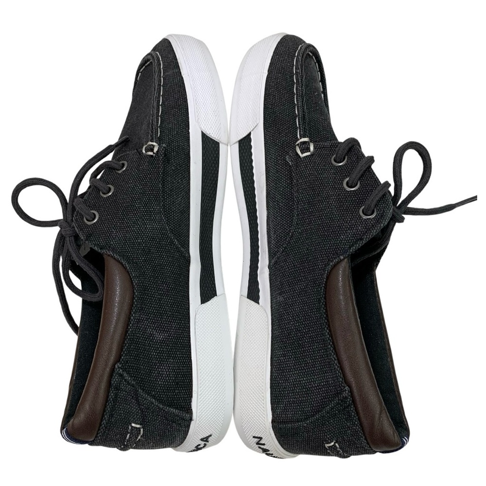 Nautica Men’s Charcoal and White Canvas Boat Shoes Size 8 Travel Cruise Vacation - Picture 7 of 10